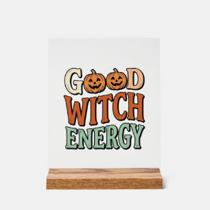 Panneau En Acrylique Énergie de bonne sorcière Design vectoriel Hallowe