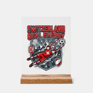 Panneau En Acrylique Énergie de but de Suisse Skeleton Striker Nations