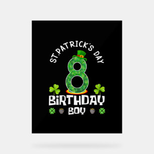 Panneau En Acrylique Enfants St. Patrick's Day Anniversaire 8e T-shirt