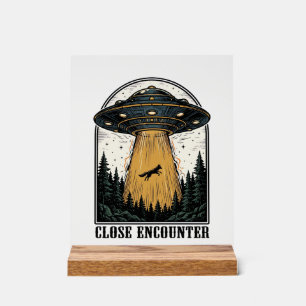 Panneau En Acrylique Enlèvement de forêt extraterrestre Gravure vintage
