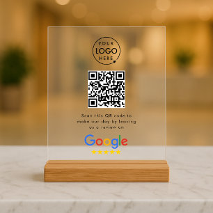 Panneau En Acrylique Enseigne acrylique Google Reviews   Code QR sur so