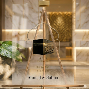 Panneau En Acrylique Enseigne acrylique personnalisée Hajj Mubarak Kaab