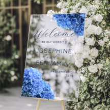 Enseigne de bienvenue de mariage bleu bravest en a