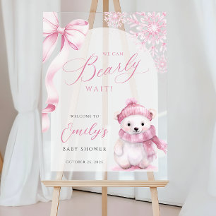 Panneau En Acrylique Enseigne de bienvenue en acrylique Baby Shower Ros