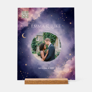 Panneau En Acrylique Enseigne de mariage céleste personnalisée en acryl