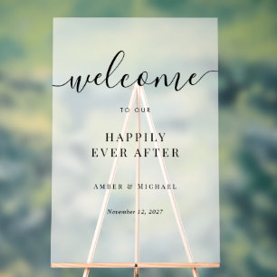 Panneau En Acrylique Enseigne de mariage en acrylique 'Heureux pour tou