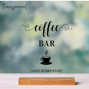 Panneau En Acrylique Enseigne de mariage en acrylique pour bar à café