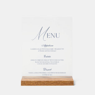 Panneau En Acrylique Enseigne de menu de mariage en acrylique bleu pous