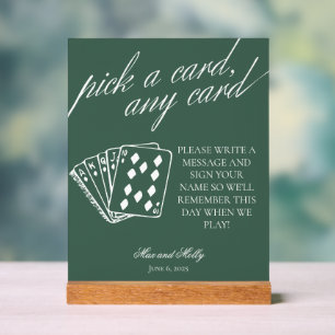 Panneau En Acrylique Enseigne de Pièce de Cartes à Jouer de Mariage Ver