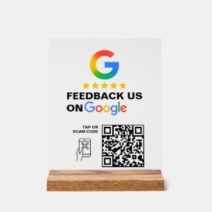 Panneau En Acrylique Enseigne de révision de code QR de logo personnali