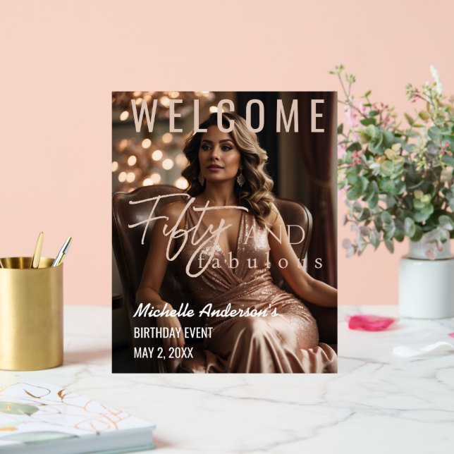 Panneau En Acrylique Enseigne de table en acrylique rose gold 'Cinquant (Mariage)