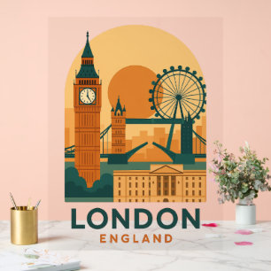 Panneau En Acrylique Enseigne de voyage en acrylique Londres Angleterre