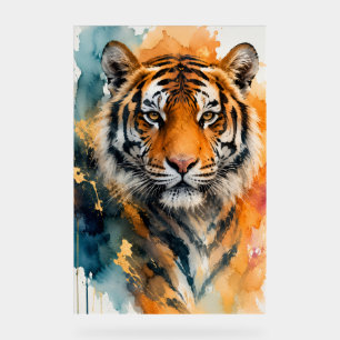 Panneau En Acrylique Enseigne en acrylique au tigre aquarelle