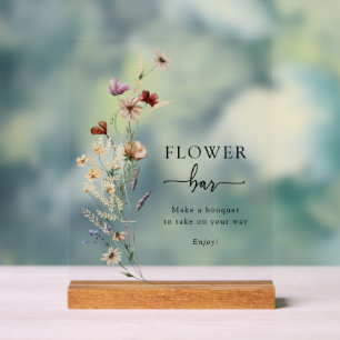 Panneau En Acrylique Enseigne en acrylique Boho Flower Bar