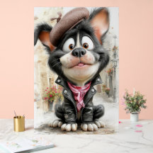 Enseigne en acrylique Chien Rebelle Mignon