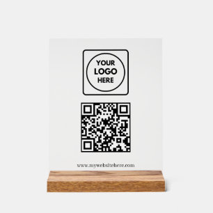Panneau En Acrylique Enseigne en acrylique de logo de site Web QR d'ent