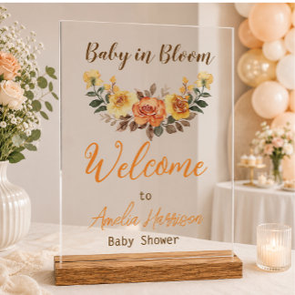 Panneau En Acrylique Enseigne en acrylique élégante pour Baby Shower à 