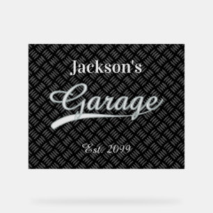 Panneau En Acrylique Enseigne en acrylique grise classique de garage