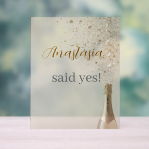 Panneau En Acrylique Enseigne en acrylique personnalisée Elle a dit oui