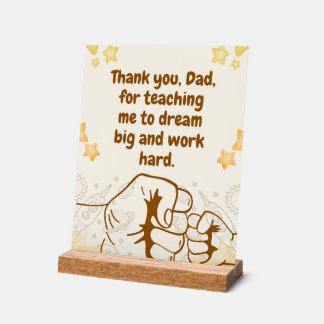 Panneau En Acrylique Enseigner Papa - Citation Inspirante pour la Fête