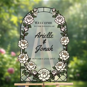 Panneau En Acrylique Enseignes de bienvenue de mariage personnalisées -