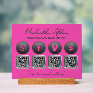 Panneau En Acrylique Entreprise Social Media QR Codes Signal acrylique