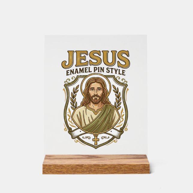 Panneau En Acrylique Épinglette en émail Jésus Style Épinglette en émai (Recto)