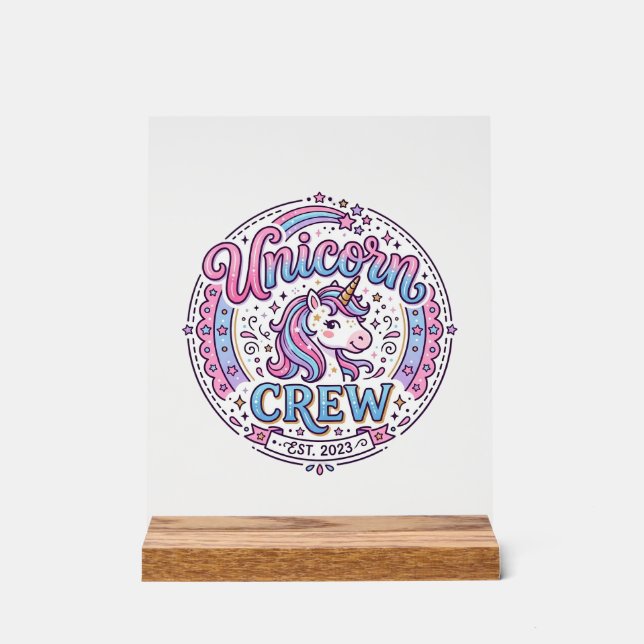 Panneau En Acrylique Équipage de licorne conception à la demande d'impr (Recto)