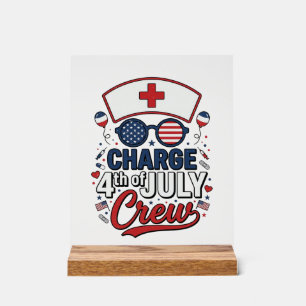 Panneau En Acrylique Équipage d'infirmières du 14 juillet Chemise médic