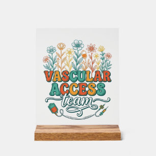 Panneau En Acrylique Équipe d'accès vasculaire Floral Medical Conceptio
