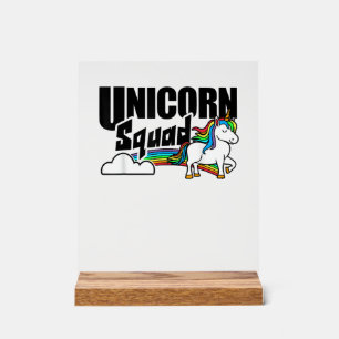 Panneau En Acrylique Équipe de licorne amateurs de licornes arc-en-ciel