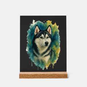 Panneau En Acrylique Esprit Husky Aquarelle Majesté