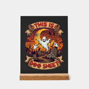 Panneau En Acrylique Est Boo Sheet Halloween Fantôme Cimetière Citrouil