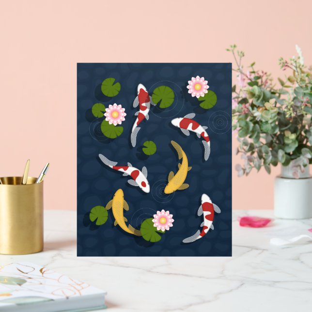 Panneau En Acrylique Étang japonais de poissons Koi (Mariage)