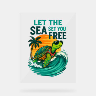 Panneau En Acrylique Été cool - Vibes de tortues marines