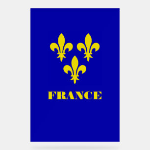 Panneau En Acrylique Étendard Royal Français Médiéval Fidélité Héraldiq