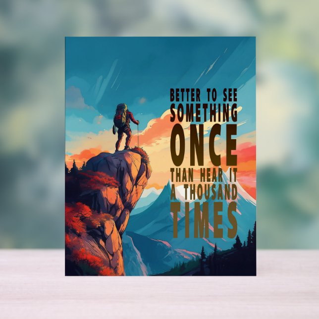 Panneau En Acrylique Extreme Explorer Mountain Range, Proverbe (Neutre)