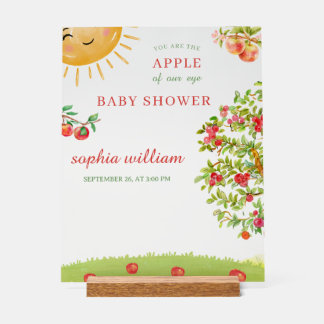 Panneau En Acrylique Faire-part de Baby Shower à l'aquarelle pour une F