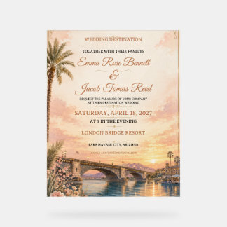 Panneau En Acrylique Faire-part de mariage de destination du lac Havasu