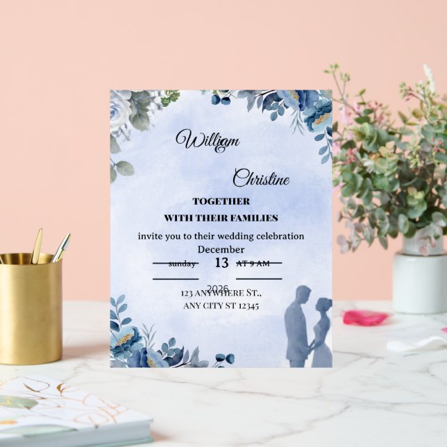 Panneau En Acrylique Faire-part de mariage élégant (Mariage)