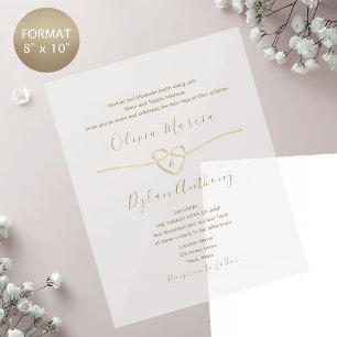 Panneau En Acrylique Faire-part de mariage en or moderne