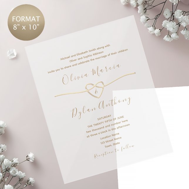 Panneau En Acrylique Faire-part de mariage en or moderne (Créateur téléchargé)