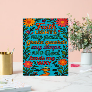 Panneau En Acrylique Faith Lights My Path Christian Art - Inspirationa