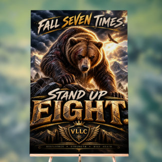 Panneau En Acrylique Fall Seven Times Stand Up Eight Grizzly Bear