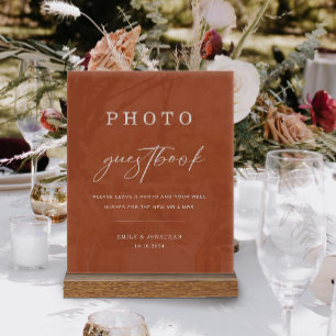 Panneau En Acrylique Fall Terracotta Mariage Photo Livre d'or