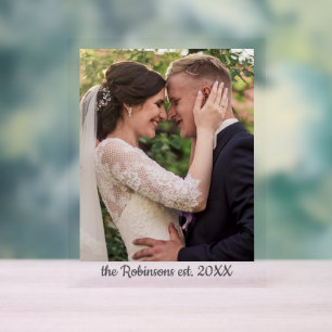 Panneau En Acrylique Famille mariage Date de création Photo personnalis