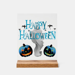 Panneau En Acrylique Fantôme de Joyeux Halloween - Costume de Halloween