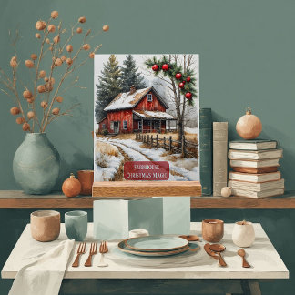 Panneau En Acrylique Farmhouse Christmas Magic Vintage Rustic