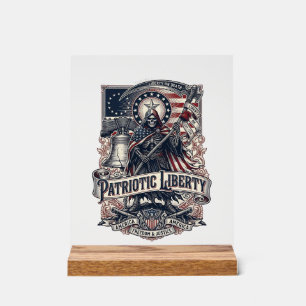 Panneau En Acrylique Faucheuse de Liberté Patriotique Squelette de Patr