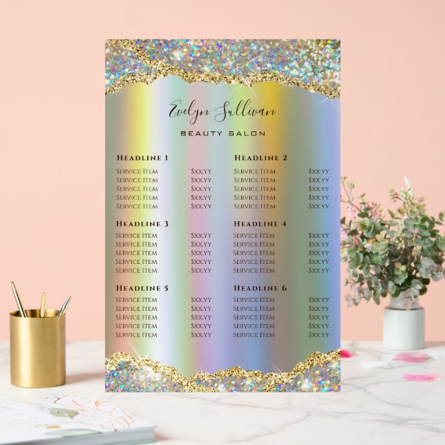 Panneau En Acrylique Faux Gold Iridescente Parties scintillant Foil Pri (Mariage)